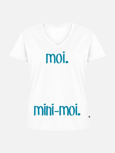 Ich & M-Ich - Frauen Premium Bio T-Shirt mit V-Ausschnitt - Weiß