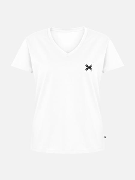 Logo - Frauen Premium Bio T-Shirt mit V-Ausschnitt - Weiß