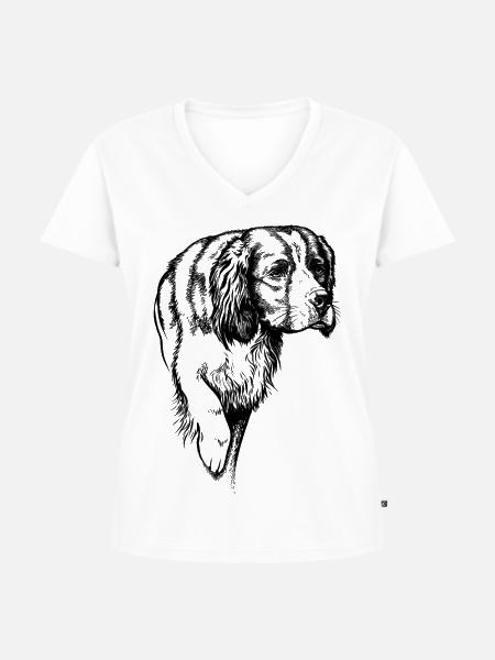 IRW Setter vorstehend - Frauen Premium Bio T-Shirt mit V-Ausschnitt - Weiß