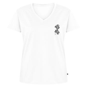 Silhouette Jane Austen schwarze Spitze - Frauen Premium Bio T-Shirt mit V-Ausschnitt - Weiß - Vorne - AI Model Female 172 dark (172cm)