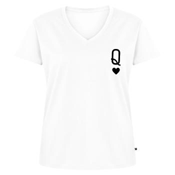 Dame - T-shirt encolure en V Premium bio Femme - blanc - Devant - AI Model Female 172 dark (172cm)