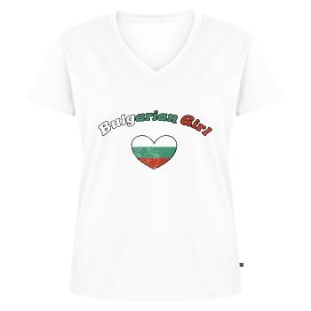 Bulgarin - Frauen Premium Bio T-Shirt mit V-Ausschnitt - Weiß - Vorne - AI Model Female 172 dark (172cm)