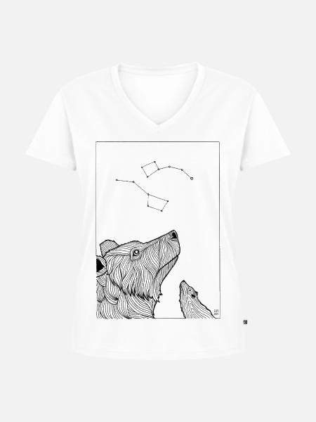 Ursa - Frauen Premium Bio T-Shirt mit V-Ausschnitt - Weiß