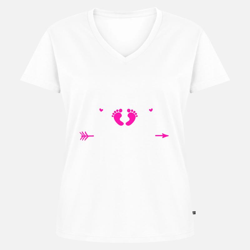 Großmutter Wird 2026 Geladen Babyfüße - Frauen Premium Bio T-Shirt mit V-Ausschnitt - Weiß