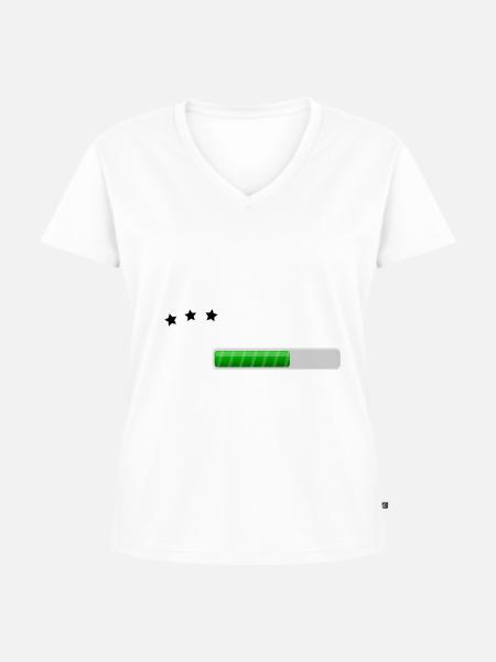 Mama 2026 Loading Mit Sterne - Frauen Premium Bio T-Shirt mit V-Ausschnitt - Weiß