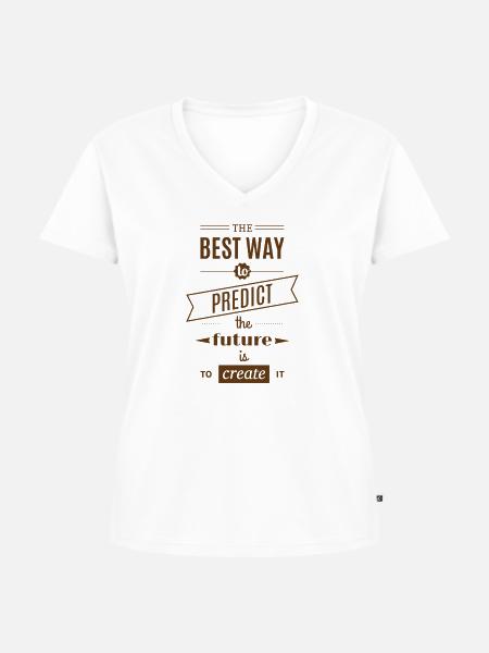 Zukunft - Frauen Premium Bio T-Shirt mit V-Ausschnitt - Weiß