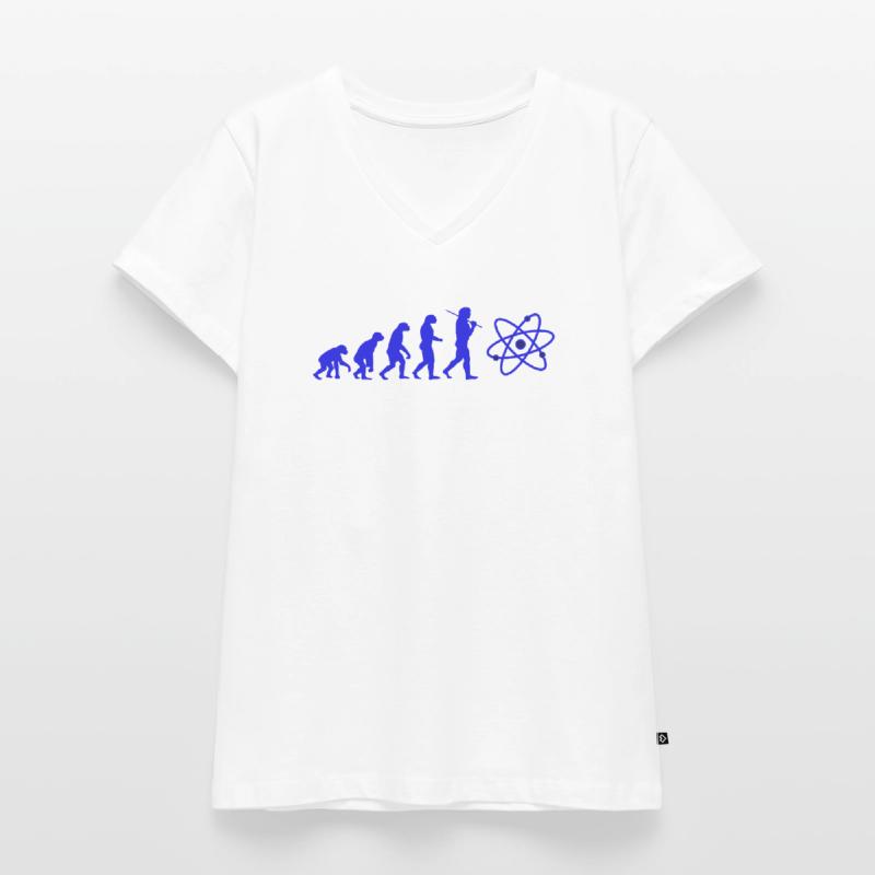 SCIENCE Evolution mit Atom Neutron atom Frauen Premium Bio T-Shirt mit V-Ausschnitt