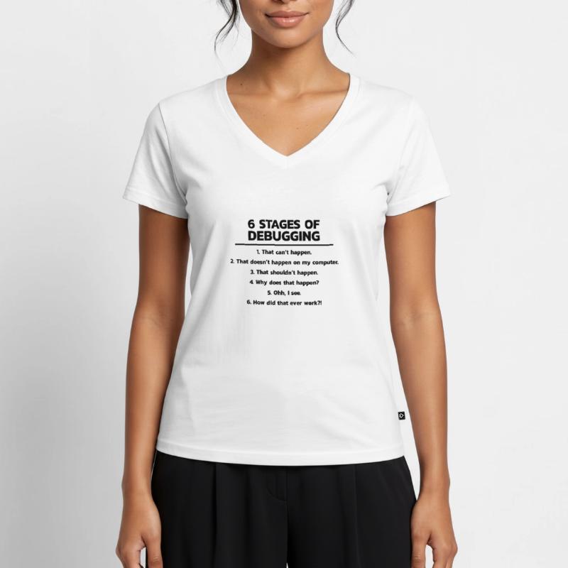 Programmierer Debugging Debug Frauen Premium Bio T-Shirt mit V-Ausschnitt