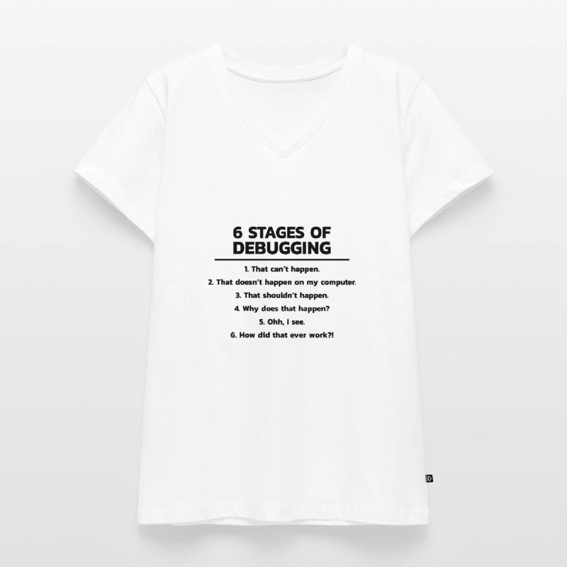 Programmierer Debugging Debug Frauen Premium Bio T-Shirt mit V-Ausschnitt