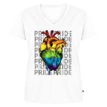 LGBT - Frauen Premium Bio T-Shirt mit V-Ausschnitt - Weiß - Vorne - AI Model Female 172 dark (172cm)