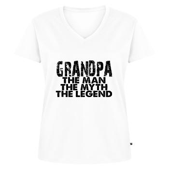 Opa - Frauen Premium Bio T-Shirt mit V-Ausschnitt - Weiß - Vorne - AI Model Female 172 dark (172cm)