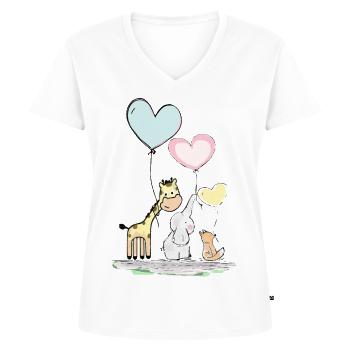 Lustige Tiere - Frauen Premium Bio T-Shirt mit V-Ausschnitt - Weiß - Vorne - AI Model Female 172 dark (172cm)