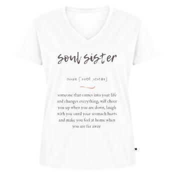 Soul Sister Convoluted Edition - Women's Premium Organic V-neck T-shirt - white - Front - AI Model Female 172 dark (172cm)