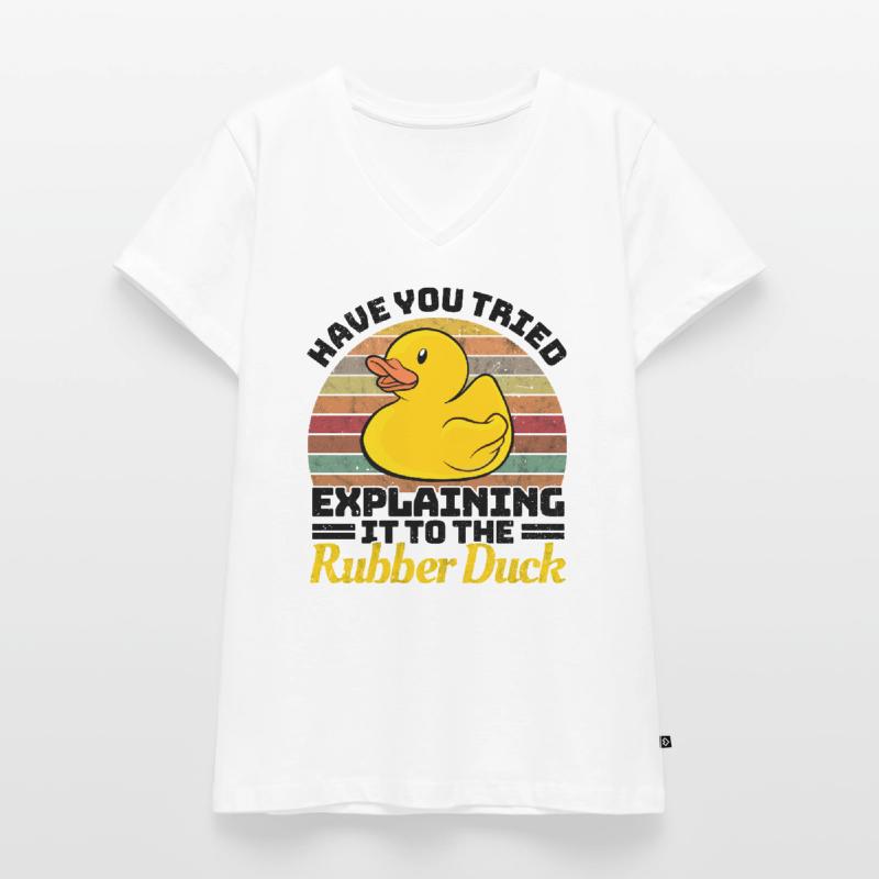 Programmer Programming Duck Rubber Duck Women's Premium Organic V-neck T-shirt