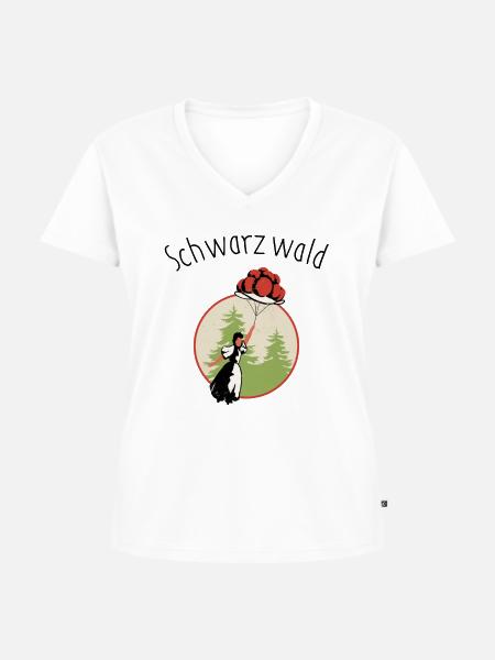 Schwarzwald - Frauen Premium Bio T-Shirt mit V-Ausschnitt - Weiß