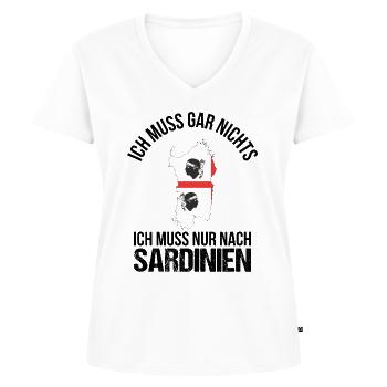 Sardinien Spruch Geschenk - Frauen Premium Bio T-Shirt mit V-Ausschnitt - Weiß - Vorne - AI Model Female 172 dark (172cm)