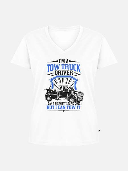 Abschleppwagen Abschleppwagenfahrer Geschenk - Frauen Premium Bio T-Shirt mit V-Ausschnitt - Weiß