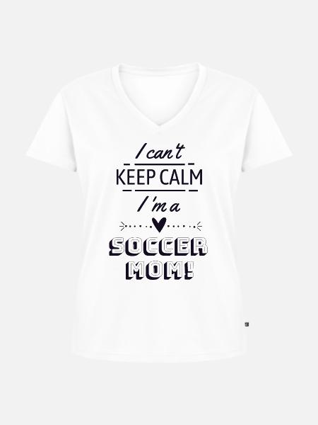 Fußball Mama - Frauen Premium Bio T-Shirt mit V-Ausschnitt - Weiß