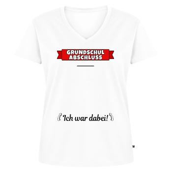 Grundschulabschluss Grundschule Abschluss Klasse - Frauen Premium Bio T-Shirt mit V-Ausschnitt - Weiß - Vorne - AI Model Female 172 dark (172cm)