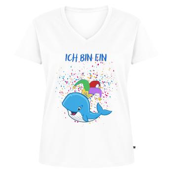 Karnewal - Lustiges Karneval Fasnacht Fasching - Frauen Premium Bio T-Shirt mit V-Ausschnitt - Weiß - Vorne - AI Model Female 172 dark (172cm)