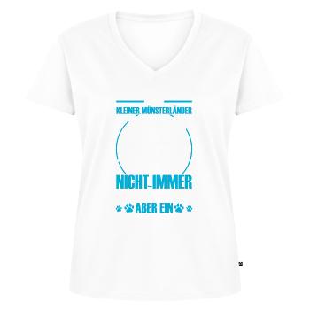 Mein Kleiner Münsterländer ist unschlagbar - Frauen Premium Bio T-Shirt mit V-Ausschnitt - Weiß - Vorne - AI Model Female 172 dark (172cm)