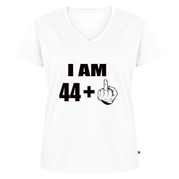 45 Geburtstag - Frauen Premium Bio T-Shirt mit V-Ausschnitt - Weiß - Vorne - AI Model Female 172 dark (172cm)
