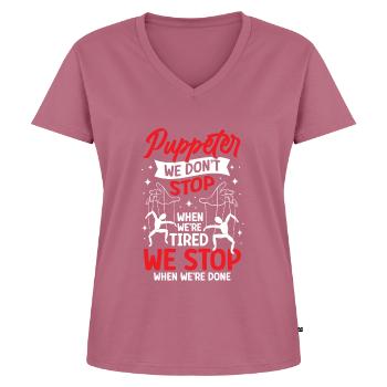 Marionnettiste, marionnettiste - T-shirt encolure en V Premium bio Femme - mauve - Devant - AI Model Female 172 dark (172cm)