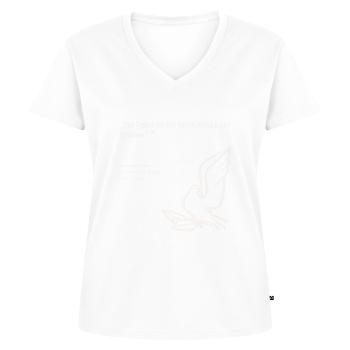 Zitat deutscher Philosoph Frieden - Frauen Premium Bio T-Shirt mit V-Ausschnitt - Weiß - Vorne - AI Model Female 172 dark (172cm)