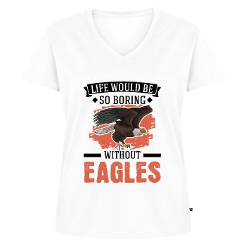 Steinadler Adlerzucht Falkner Adler - Frauen Premium Bio T-Shirt mit V-Ausschnitt - Weiß - Vorne - AI Model Female 172 dark (172cm)