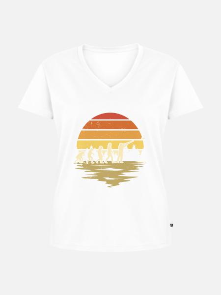 Tontaubenschießen Evolution - Frauen Premium Bio T-Shirt mit V-Ausschnitt -