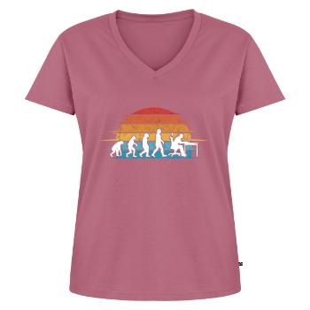 Informatiker Evolution Programmierer Nerd - Frauen Premium Bio T-Shirt mit V-Ausschnitt - Mauve - Vorne - AI Model Female 172 dark (172cm)