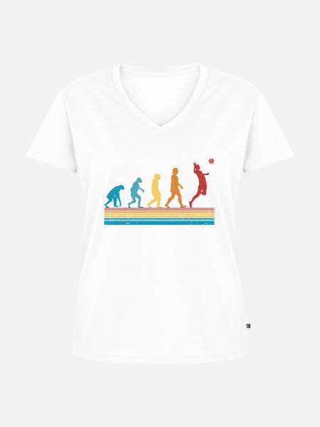 Volleyball Evolution Volleyballspieler - Frauen Premium Bio T-Shirt mit V-Ausschnitt -