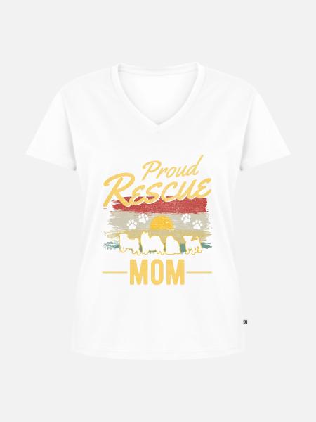 Hunderettung Mama Straßenhund - Frauen Premium Bio T-Shirt mit V-Ausschnitt - 