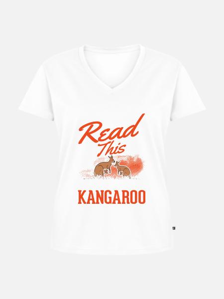 Australisches Känguru Australien Kangaroo - Frauen Premium Bio T-Shirt mit V-Ausschnitt -