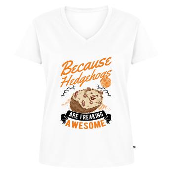 Amoureux du hérisson - T-shirt encolure en V Premium bio Femme - blanc - Devant - AI Model Female 172 dark (172cm)