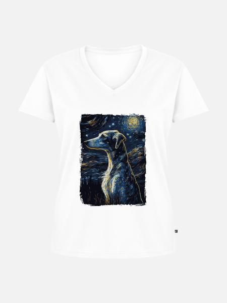 Galgo Espanol Starry Night - Frauen Premium Bio T-Shirt mit V-Ausschnitt -