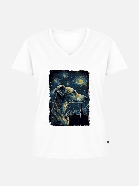 Galgo Espanol Starry Night - Frauen Premium Bio T-Shirt mit V-Ausschnitt -