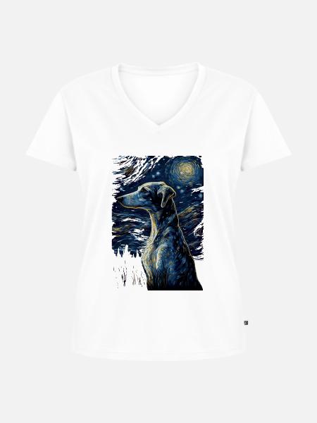 Galgo Espanol Starry Night - Frauen Premium Bio T-Shirt mit V-Ausschnitt -