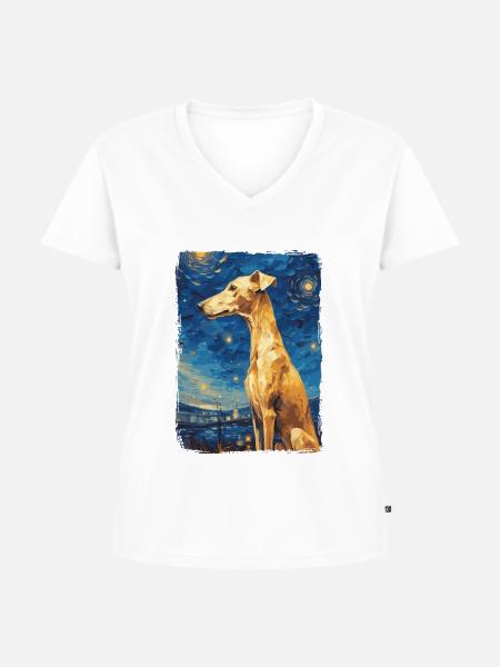 Galgo Espanol Starry Night - Frauen Premium Bio T-Shirt mit V-Ausschnitt -