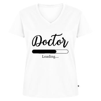 Arzt Ärztin Medizinstudium Medizinstudent Doktor - Frauen Premium Bio T-Shirt mit V-Ausschnitt - Weiß - Vorne - AI Model Female 172 dark (172cm)