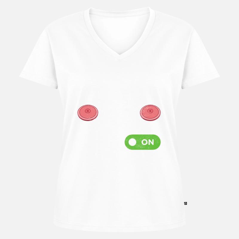 Diskuswerfer Diskuswerfen - Frauen Premium Bio T-Shirt mit V-Ausschnitt - Weiß