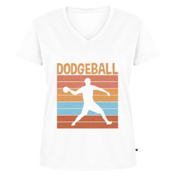 Joueur de ballon chasseur rétro canard, plongeon, plongée - T-shirt encolure en V Premium bio Femme - blanc - Devant - AI Model Female 172 dark (172cm)