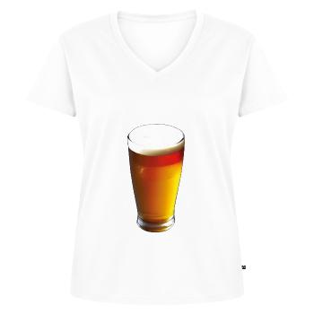 Beer Glass Foam Alcohol Drinker - Women's Premium Organic V-neck T-shirt - white - Front - AI Model Female 172 dark (172cm)