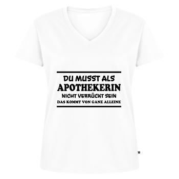 Apothekerin Spruch Apotheke Apothekerin Geschenk - Frauen Premium Bio T-Shirt mit V-Ausschnitt - Weiß - Vorne - AI Model Female 172 dark (172cm)
