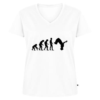 free running - Women's Premium Organic V-neck T-shirt - white - Front - AI Model Female 172 dark (172cm)