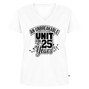 Unzertrennlich für 25 Jahre! Silberhochzeit - Frauen Premium Bio T-Shirt mit V-Ausschnitt - Weiß - Vorne - AI Model Female 172 dark (172cm)