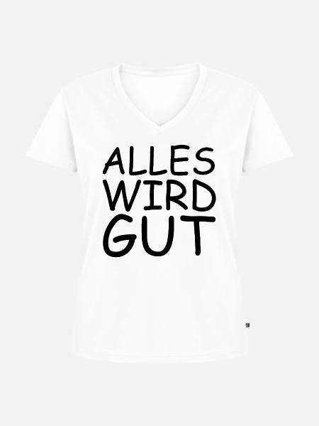 Alles wird gut - Frauen Premium Bio T-Shirt mit V-Ausschnitt - Weiß