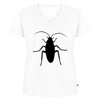 Parassiti di parassiti Scarafaggi scarafaggi - Maglietta ecologica premium da donna con scollo a V - bianco - Fronte - AI Model Female 172 dark (172cm)