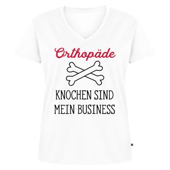 orthopäde - Frauen Premium Bio T-Shirt mit V-Ausschnitt - Weiß - Vorne - AI Model Female 172 dark (172cm)