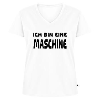 Maschine - Frauen Premium Bio T-Shirt mit V-Ausschnitt - Weiß - Vorne - AI Model Female 172 dark (172cm)